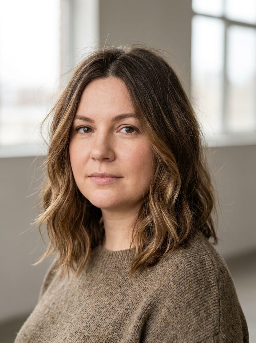 Wavy Long Bob - Bob Frisur für rundes Gesicht